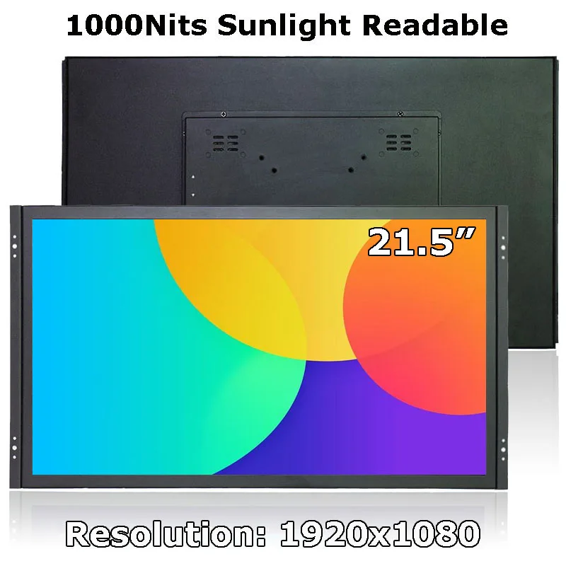 

1920x1080 21.5 Inch 1000 Nits Industrial LCD Resistive/Capacitive Touch Screen Monitor With VGA DVI HDMI USB Interface