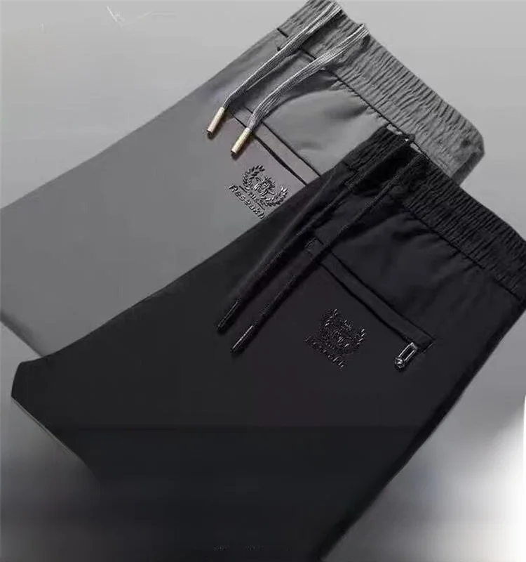 

Ice Silk Men's Thin Breathable Straight Leg Loose Casual Trousers Korean Faion Summer Sport Long Pants Classic Sle Urban ...