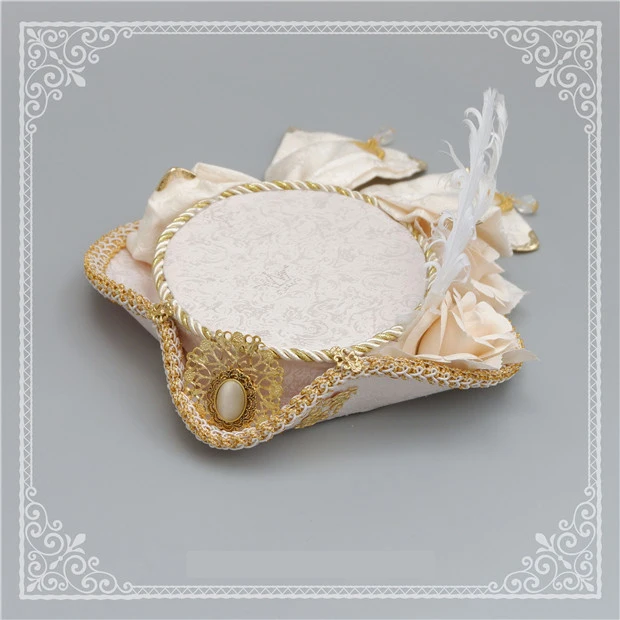 여성용 로리타 팰리스 레트로 화려한 깃털 탑 모자, 빈티지 깃털 꽃 활, 다크 패턴 모자 액세서리