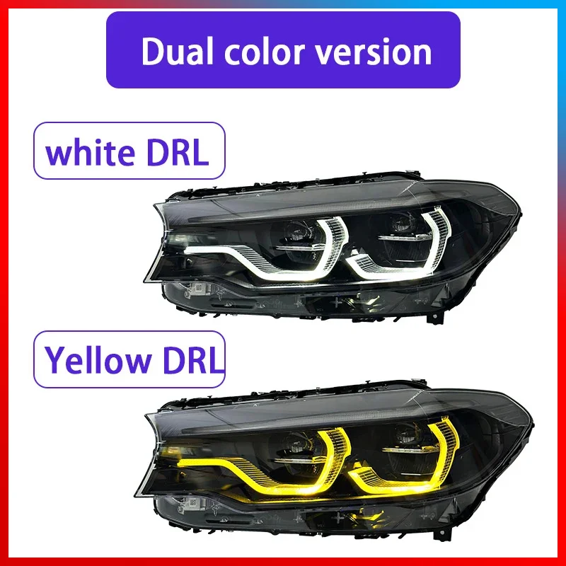 

Suitable for 2018-2020 BMW 5 Series G38 headlamp assembly G30 modified with high-end spoon-style LED lens headlights