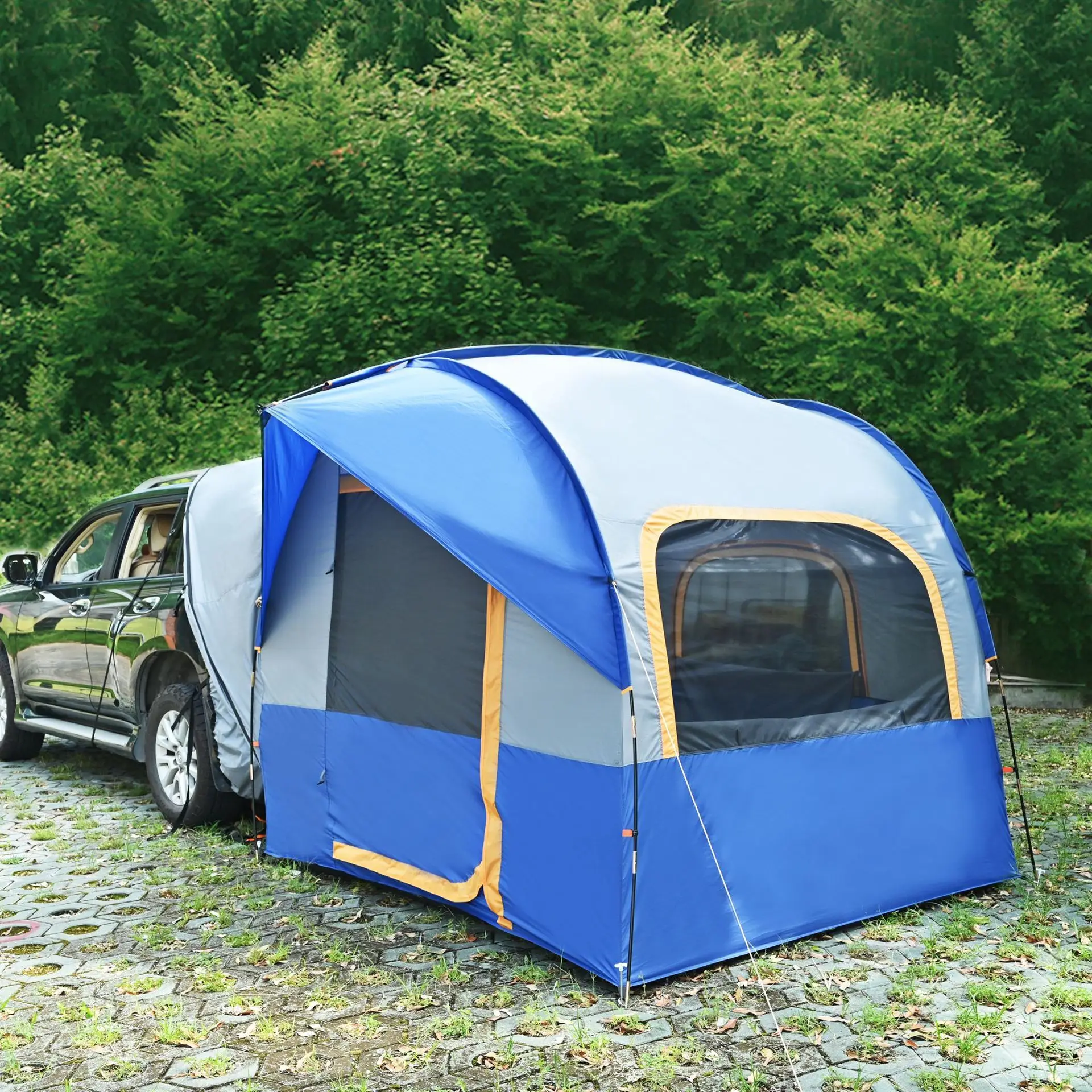 Outdoor camping rear tent SUV outdoor camping double-layer car tent folding rainproof trunk car tent