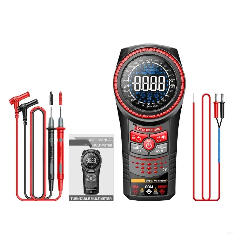 

SZ312 Multimeter with Adjustable Backlit Data Hold 6000 Counts Portable Multimeter Temperature Resistance Tester
