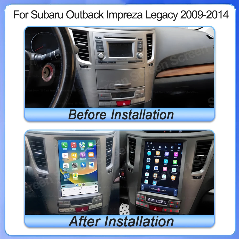 9.7 Inch Android 16 For Subaru Outback Impreza Legacy 2009-2014 Car Radio Multimedia Player Carplay Stereo 5G GPS Navigation RDS