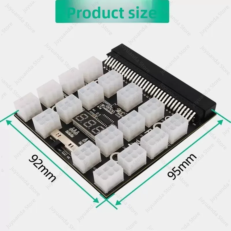 Fully Compatible Upgrade, Server Power Conversion Board To 6pin Adapter Card 12V 17-port Graphics Card Power Supply Board