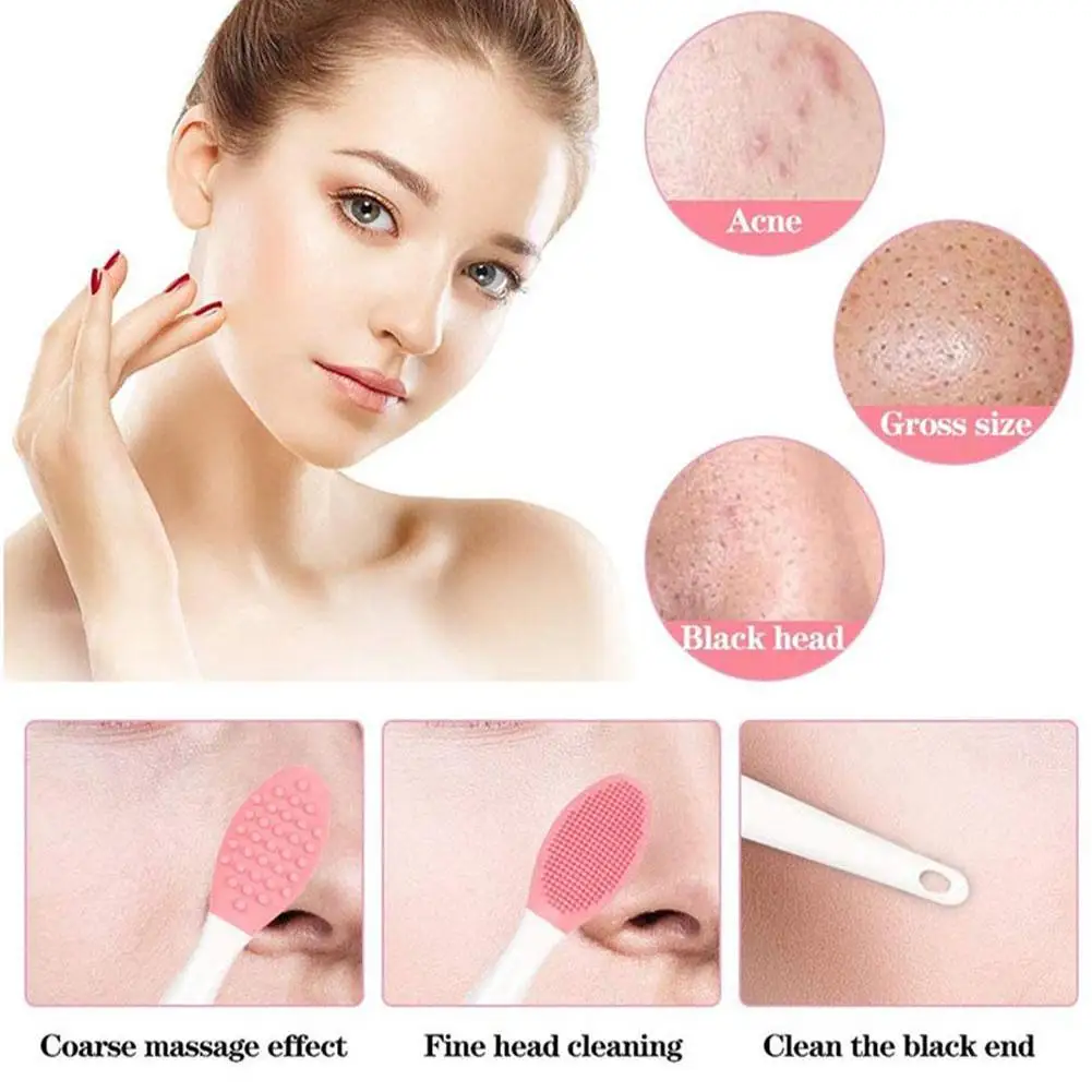 1PC Beauty Skin Care Wash Face Silicone Brush Exfoliating Nose Clean Blackhead Removal Brushes Tools Nose Clean Brush