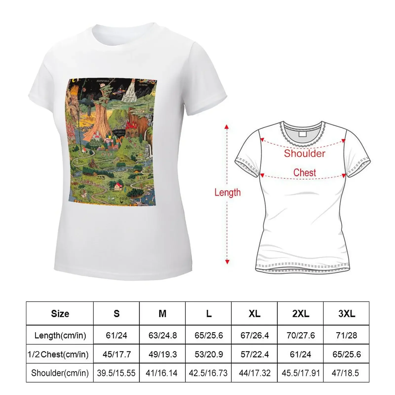 The land of make believe. Published by Jaro Hess 1930 Cornucopia of Fairy Tales Detailed Labeled Map Fun Magical Fantasy T-Shirt