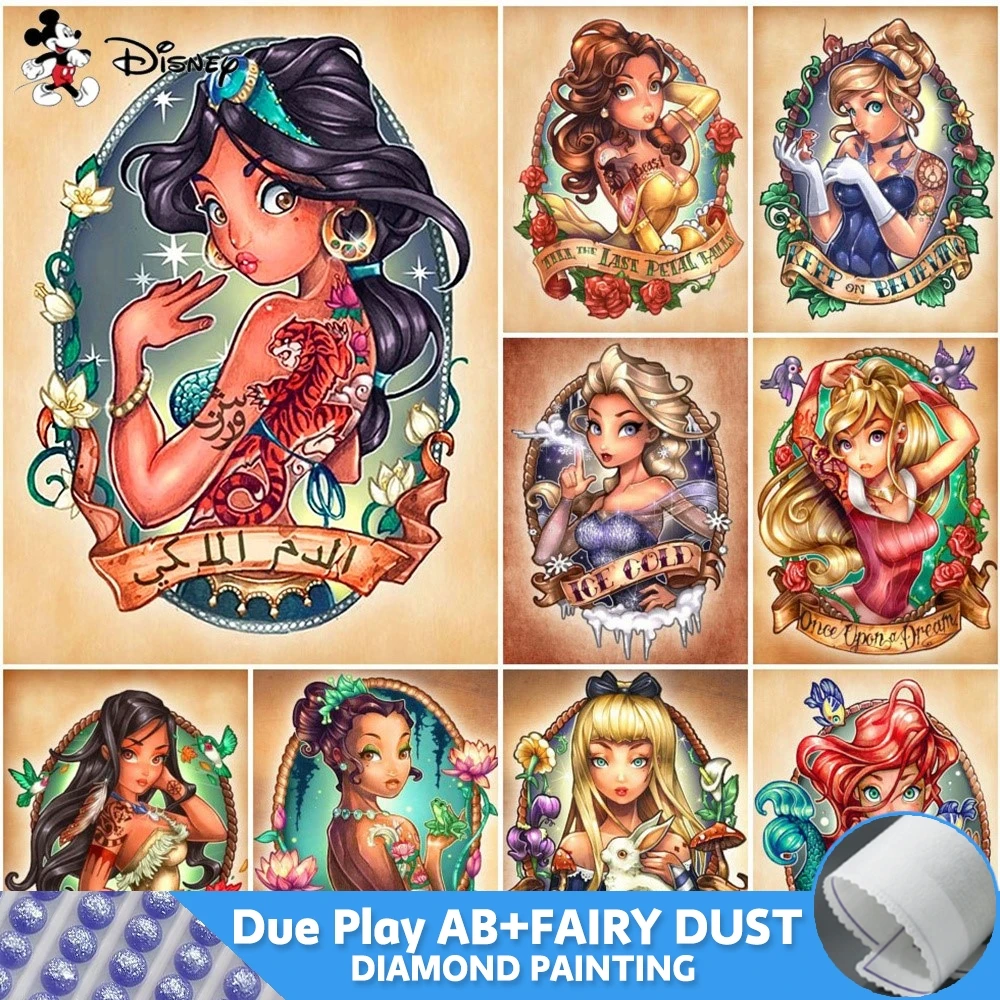 Disney 5D Fairy Dust AB Diamond Painting Cartoon Lilo & Stitch Embroidery Art Mosaic Rhinestone Home Decor Children's Gift DIY