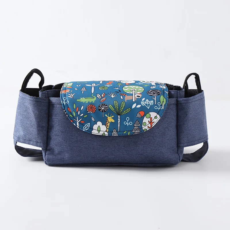 Stroller Hanging Bag Storage Bag Multi-function Bottle Water Cup Holder Baby Stroller Hanging Bag Storage Blue Storage