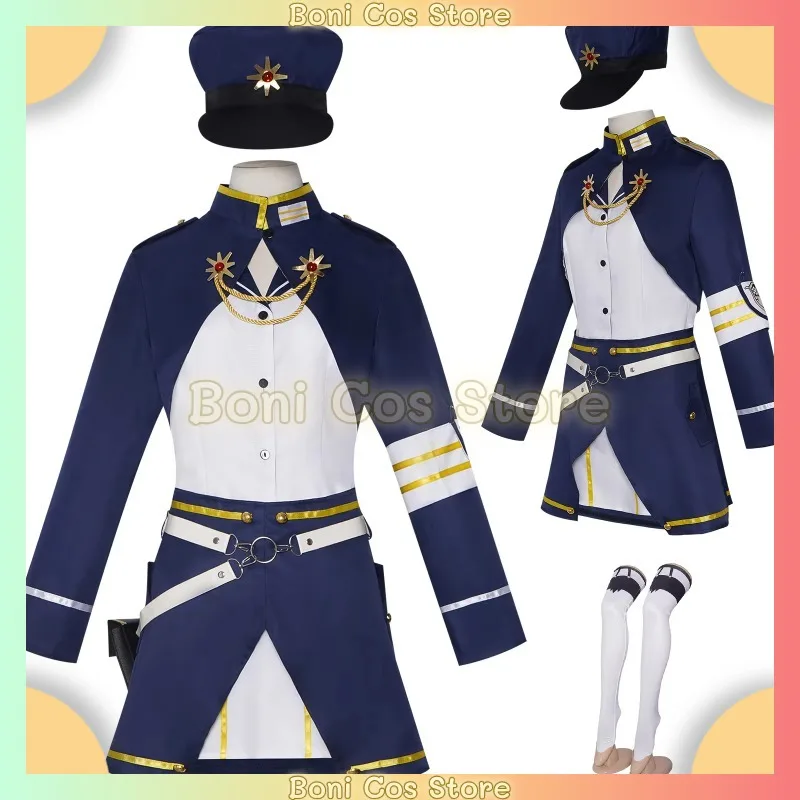 Vladilena Milize Eighty Six Cosplay Costume Eightysix Blue Uniform Unisex For Halloween Parties And Comic Con Stage Performance