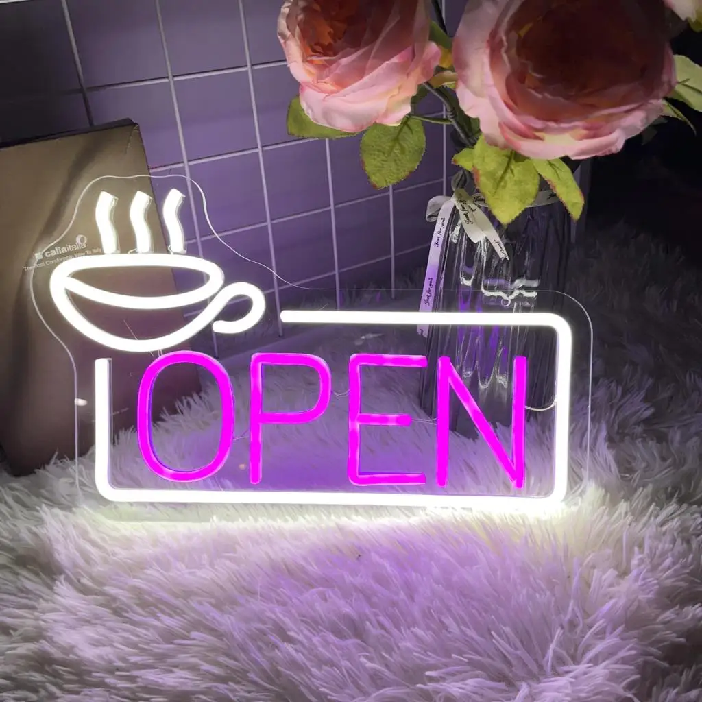 

Open Neon Sign LED Wall Neon Lights Sign USB Art Wall Hanging Decor neon Lamp for Home Business Bar Club Coffee Store Decoration