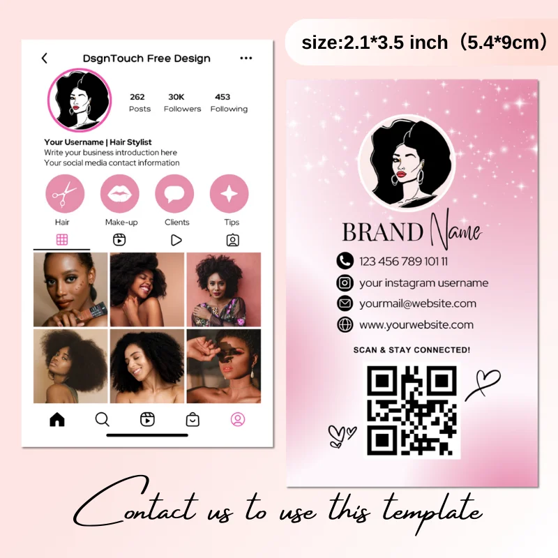 

DsgnTouch Custom Glossy Business Cards for Artist Hair Nails Boutique Free Unique Design Service Fast Worldwide Shipping