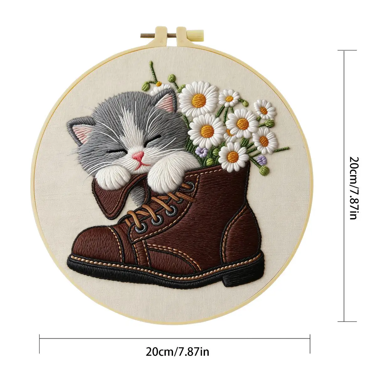 1 Stück 20X20CM/15X15CM 7,87/6,3 Zoll Meeresblick Stickerei Starter-Kit DIY-Kit Stickerei-Set für Anfänger – Detail 5