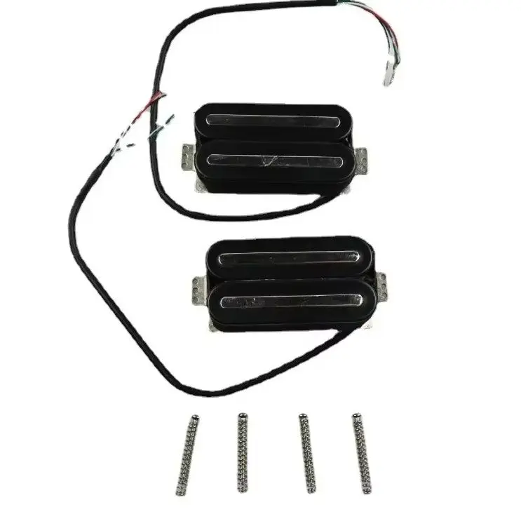 

Dual Rail Hot Humbucker Pickup Set 4-Conductor High Output Black for Electric Guitar