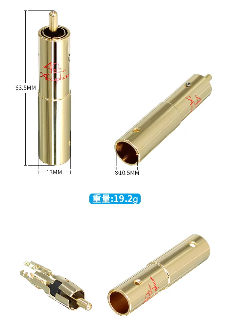 Hifi Audio Accuphase 10.5MM  Gold Plated Rca Plug adapter connector For Diy RCA AUDIO Cables