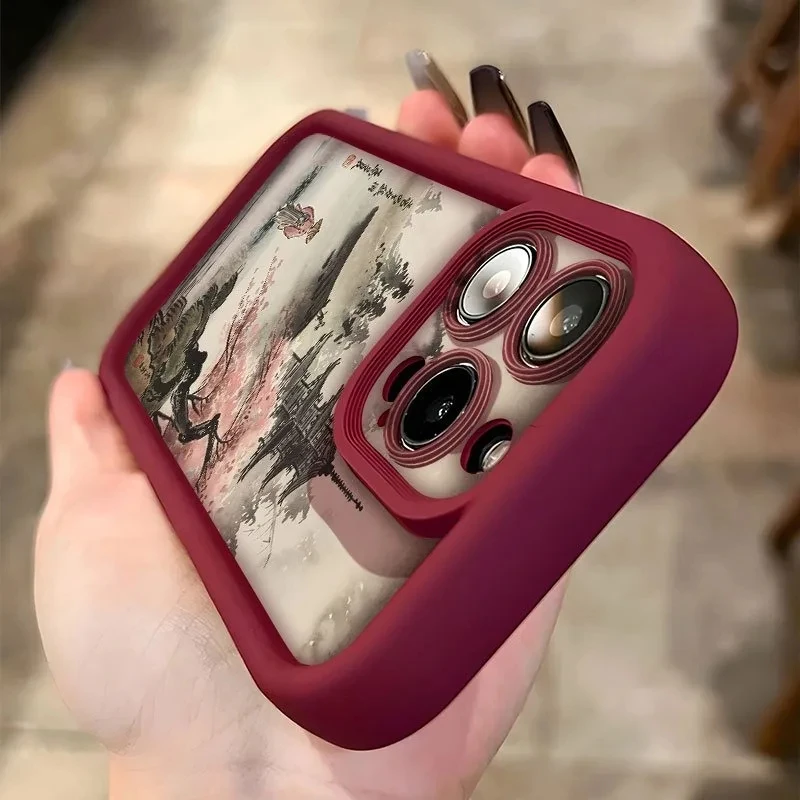 حافظة هاتف ناعمة على الطراز الياباني معبد وأزهار الكرز لهاتف آيفون 17 16 11 12 13 14 15 Pro Max XS X XR 7 8 Plus 16E #5