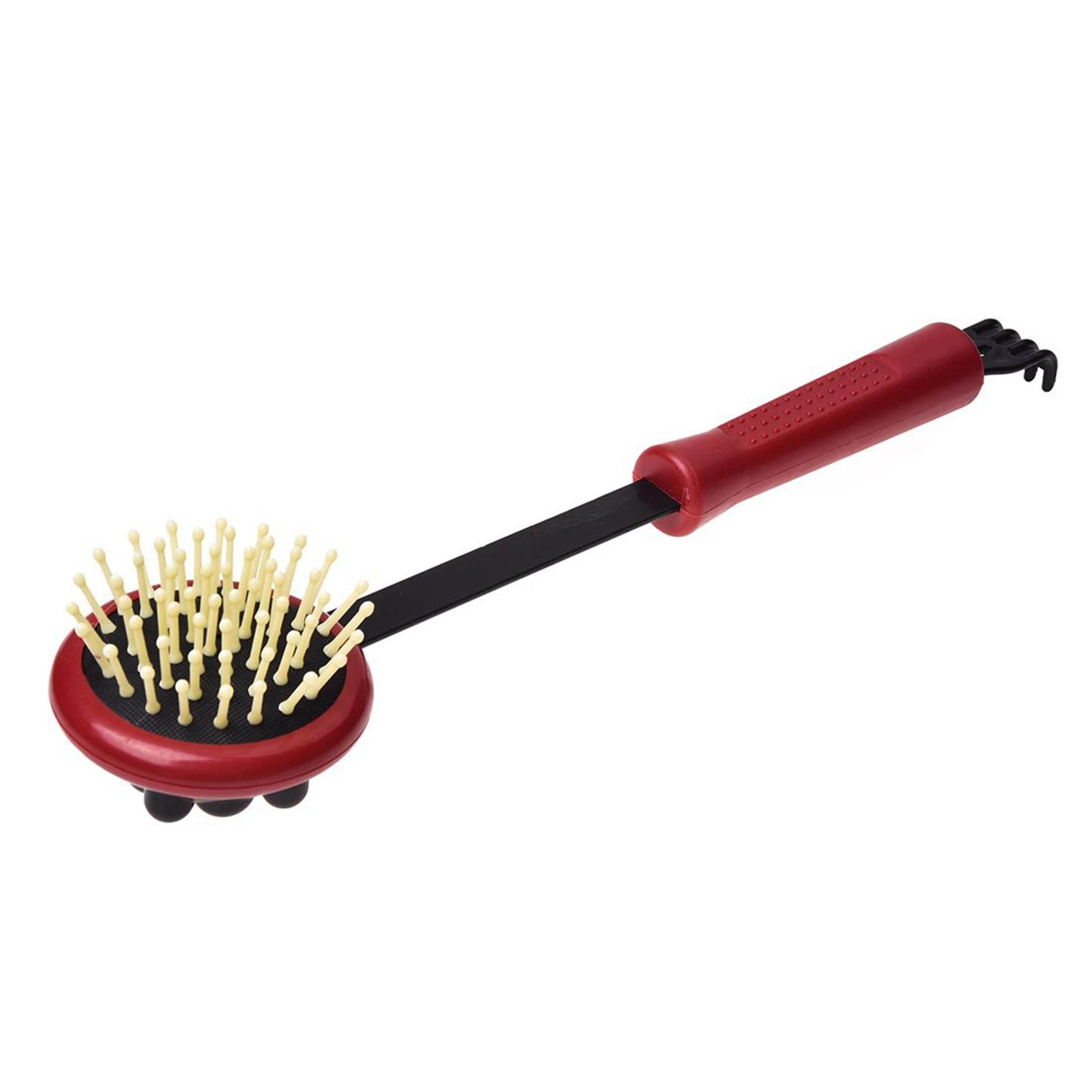 AA20-2Pcs 17.5 Inch Long Black Red Plastic Back Knock Scratcher Relaxing Massage Hammer