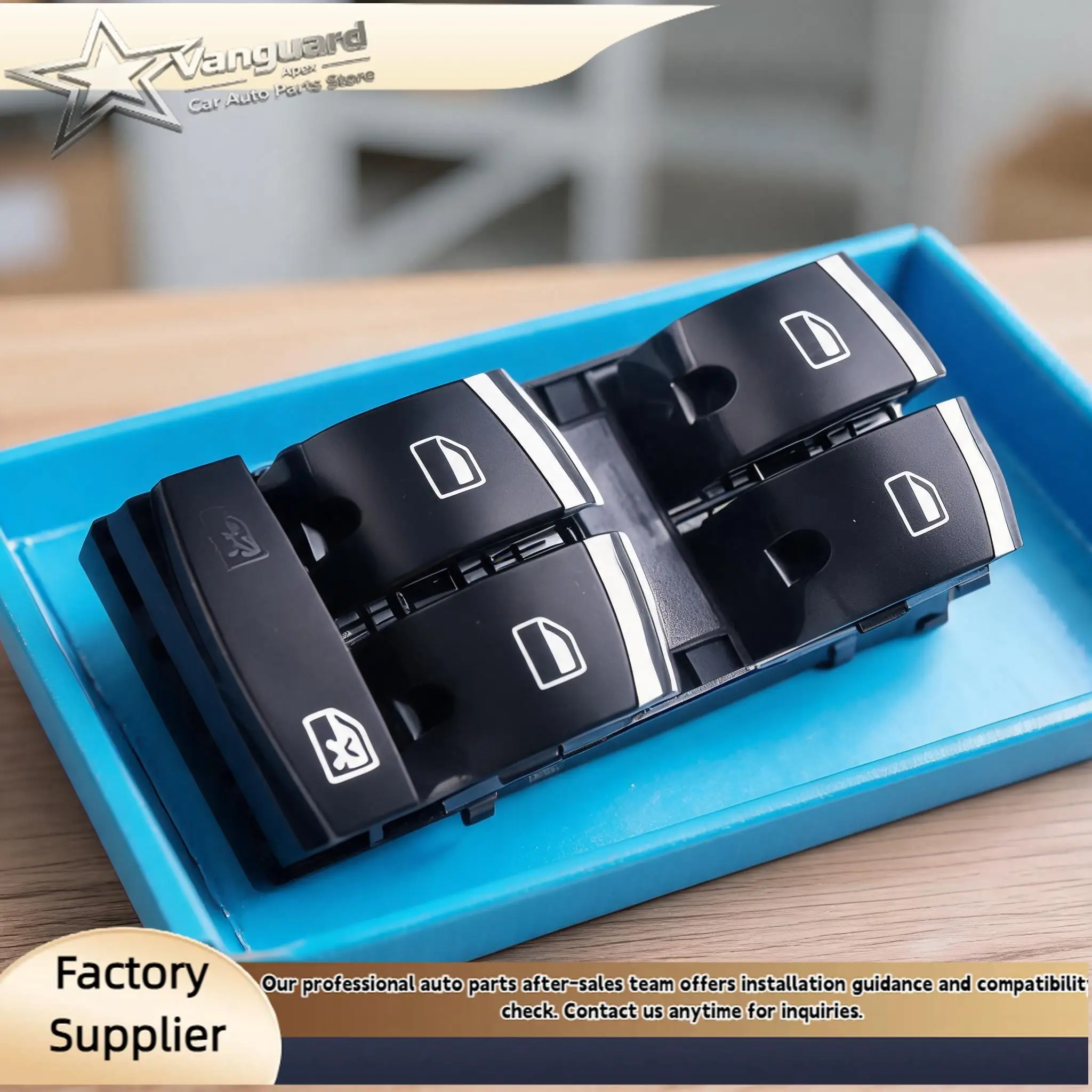 for Chrome Master Window Switch 4F0959851H for Audi A3 8P A4 S4 RS4 B6 B7 A6 S6 RS6 C6 Q7 4F0959851H