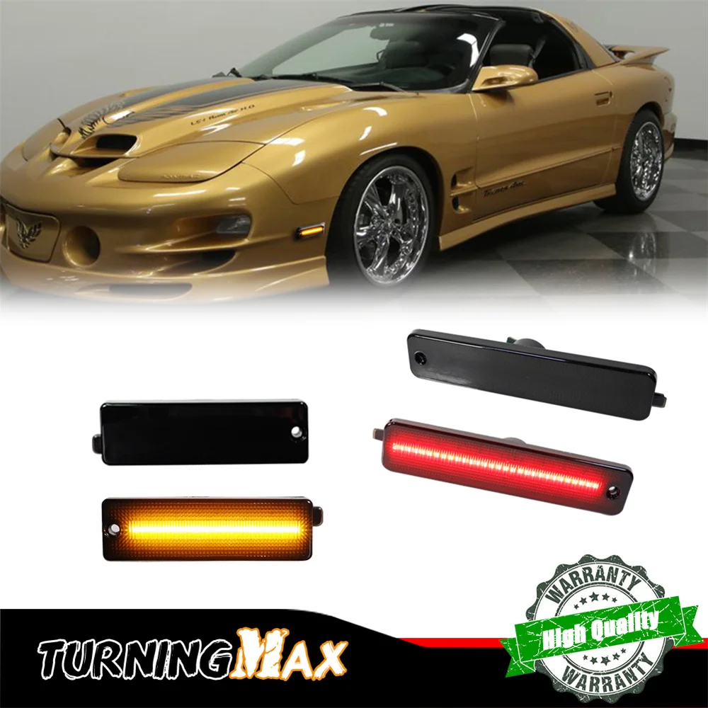 Front Amber /White Rear Red LED Side Marker Indicator Lights Turn Signal Light Parking Light For Pontiac Firebird 1998-2002 12V