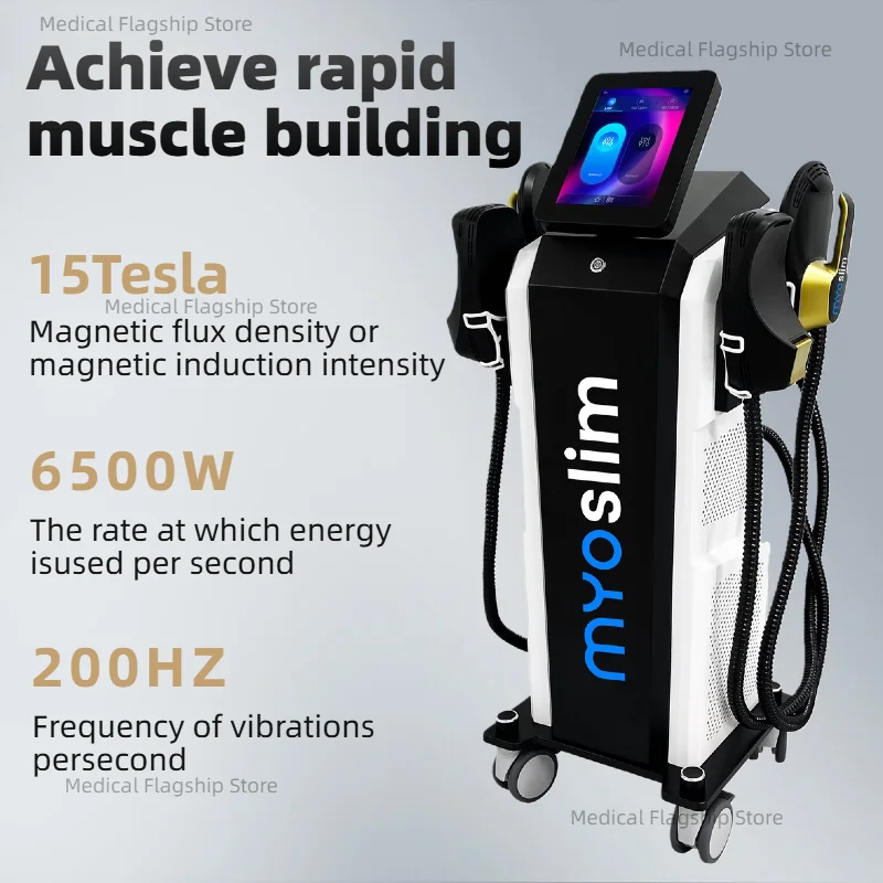 

MYOslim Стимулирующая машина для похудения мышц, удаления жира, фитнеса, скульптурирования мышц, 4 ручки, салон красоты