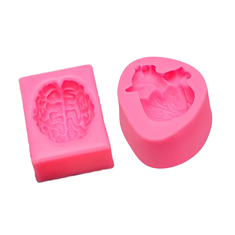 Coração cérebro forma molde de silicone resina cozinha ferramenta cozimento diy pastelaria bolo fondant moldes sobremesa chocolate vela decoração