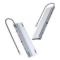 Docking Station Charger Laptop 12 in 1 Usb c Hub Power Adapter C-type Hub Laptop 12 in 1 Usb c Hub Multiple Display HDMI HD 4k