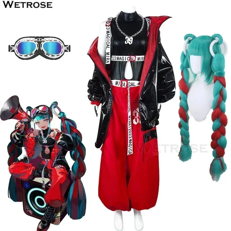

【Wetrose】In Stock Miku 2023 Colorful Cosplay Costume Project Mirai Sekai Stage Magical Concert Show Magic Halloween Full Set Wig