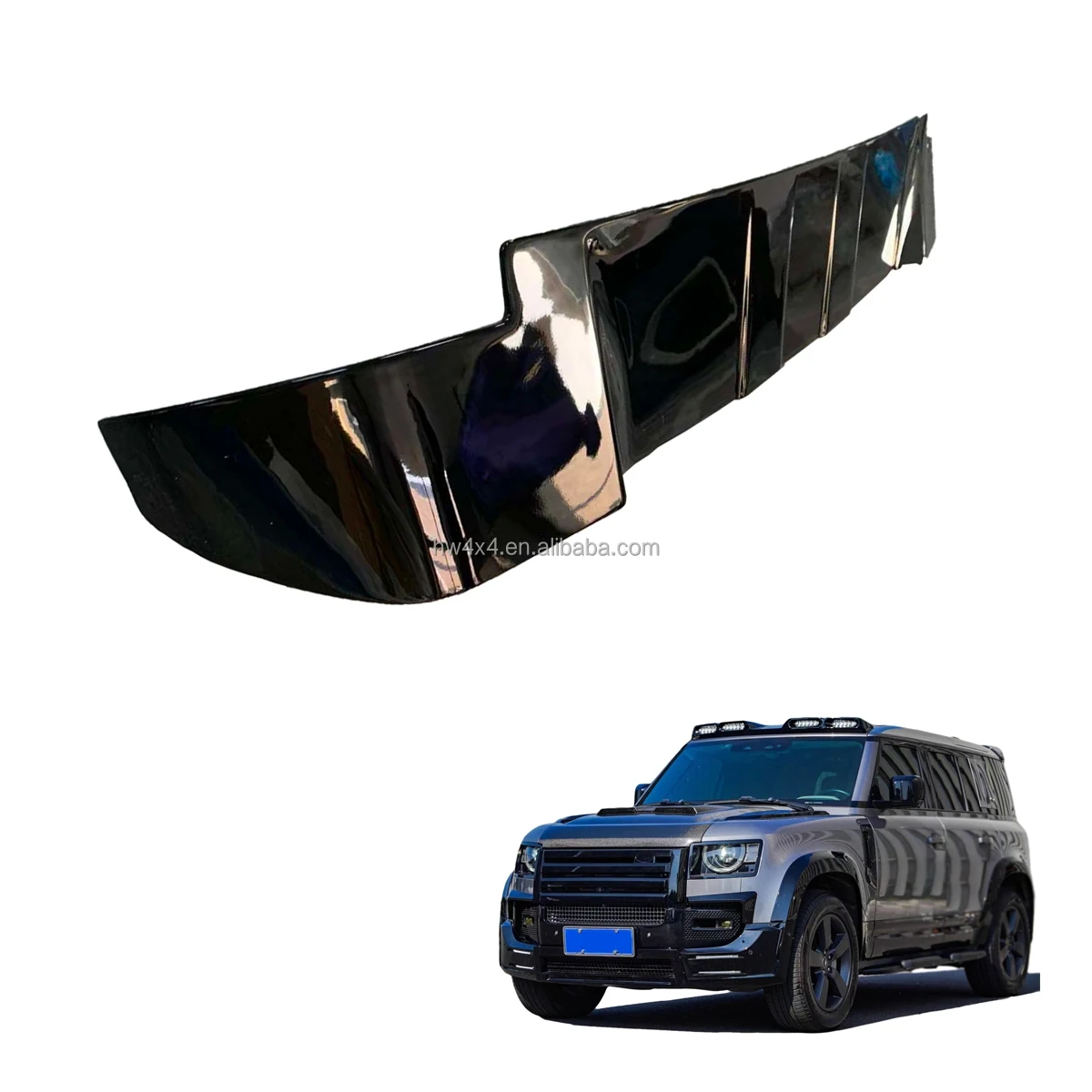 

HW Auto Parts Glossy Black REAR TOP SPOILER Version-A for Land Rover Defender 2020+