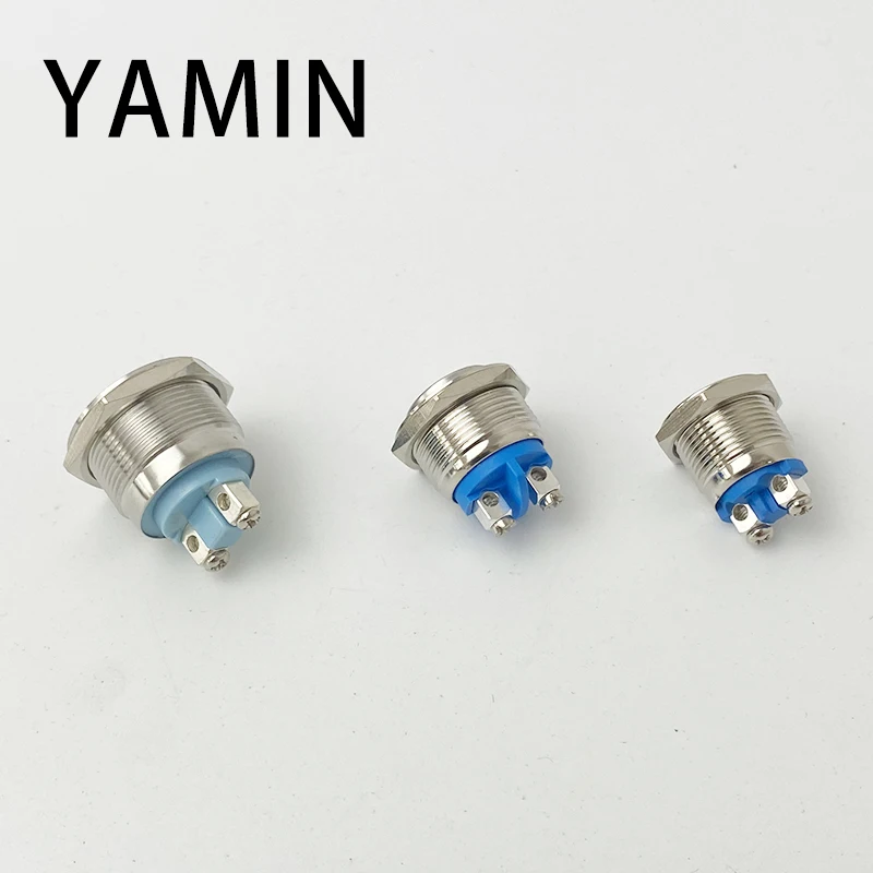 16/19/22mm Metal Push Button Switch Silver Contact Momentary Waterproof IP65 Doorbell Bell Horn Car Auto Engine PC Power Start