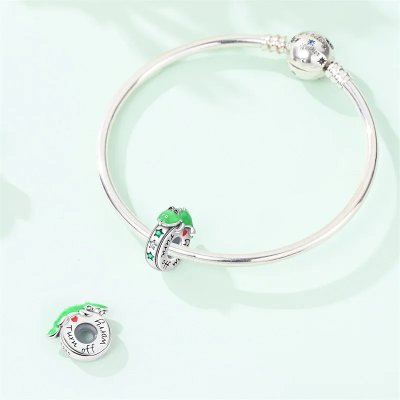 Hot Sales 925 Sterling Silver Happy Crocodile Interval Charms Beads Fit Original Bracelet DIY For Women Birthday Jewelry Gifts