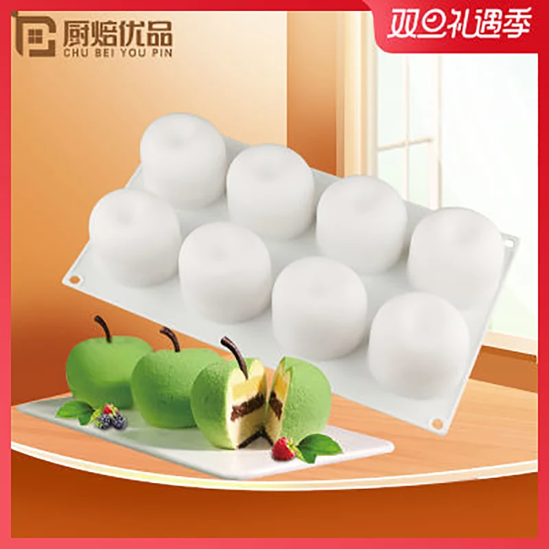 

Christmas 3d Apple Silicone Mousse Cake Mold Food Grade Diy Pudding Jelly Cupcake Chocolate Baking Festival Decorate Mold Tools