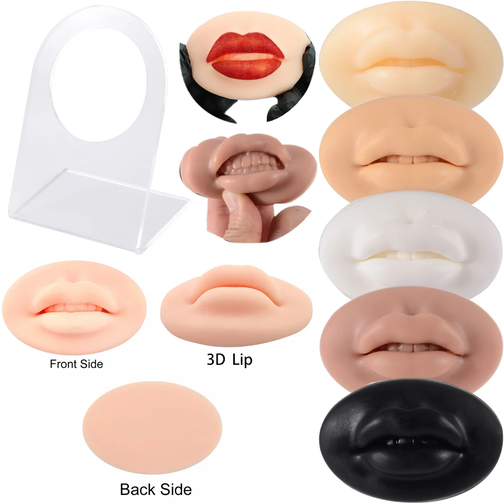 1PC Silicone Face Human Mouth Model Tattoo Puncture Practice Simulation Body Part Jewelry Display Teaching Tool