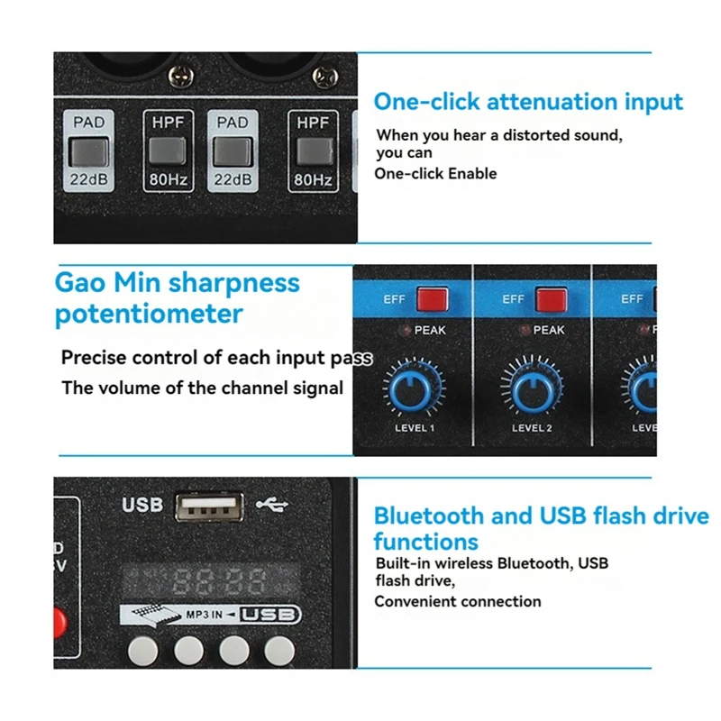 Best-A5 لايف كارت الصوت خلط وحدة التحكم خلاط للبث المباشر DJ معدات الصوت المهنية الصوت 5 قناة جهاز مزج الصوت