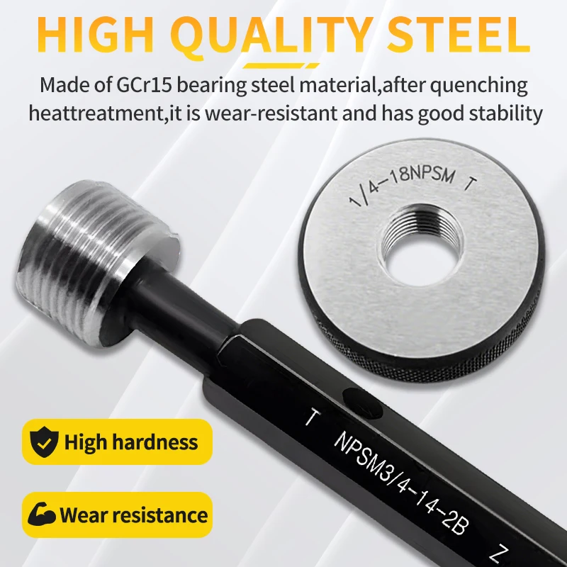 EVROPA TAP 1PCS/SET NPSM Cylindrical Pipe Thread Plug/Ring Gauge Measure Tool NPSM 1/8~3/4 1''-- 1''1/4 1''1/2 2''-- 2''1/2 3''-