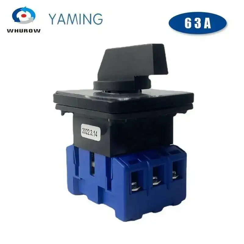 YMD11-63T On Off 690V 63A Silver Contact 3 Phase 3P Rotary Changeover Cam Selector Interruptor Isolator Disconnect Switch