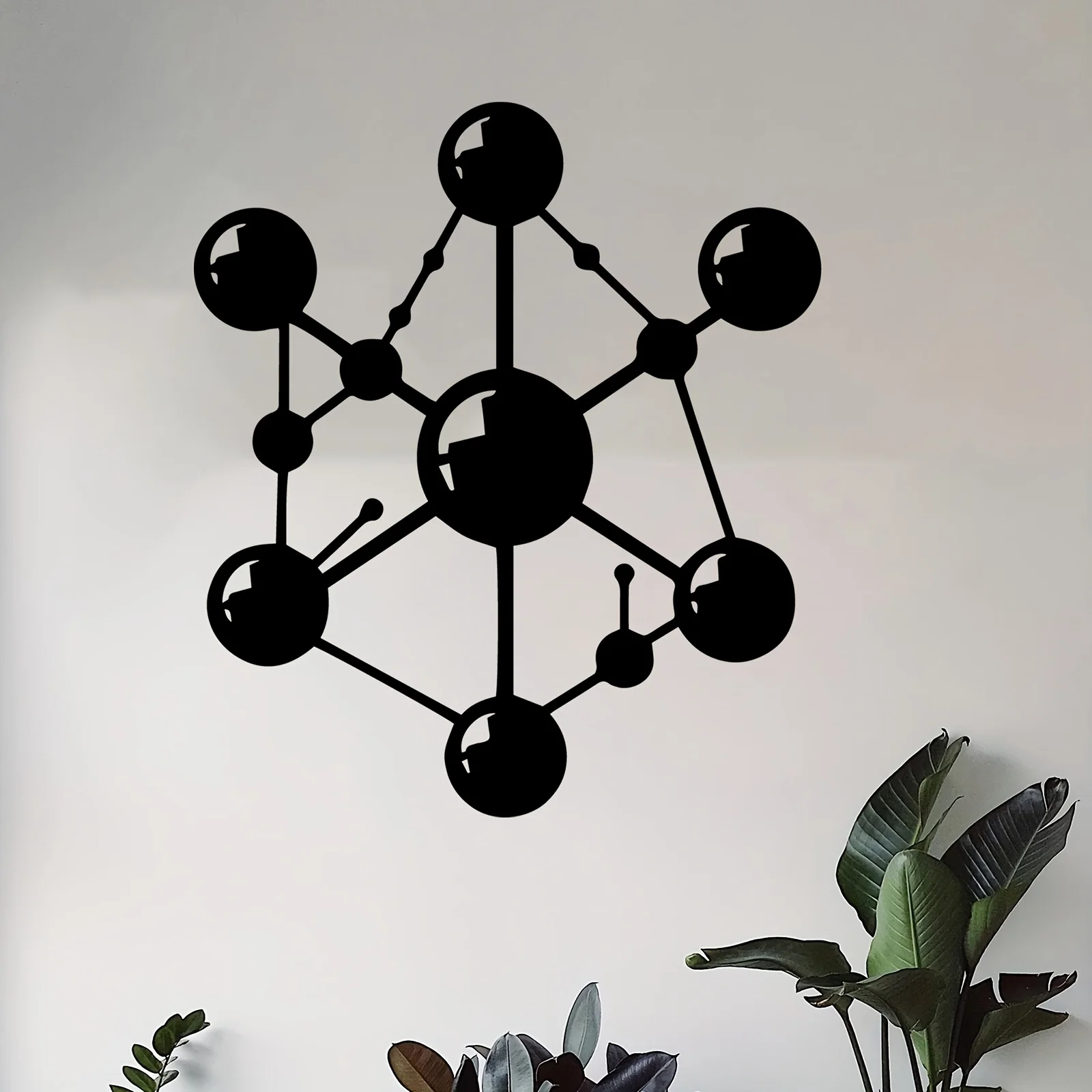 Molecular Structure Metal Wall Art, Science Atom Model Iron Sculpture, Weather Resistant Chemistry Decor