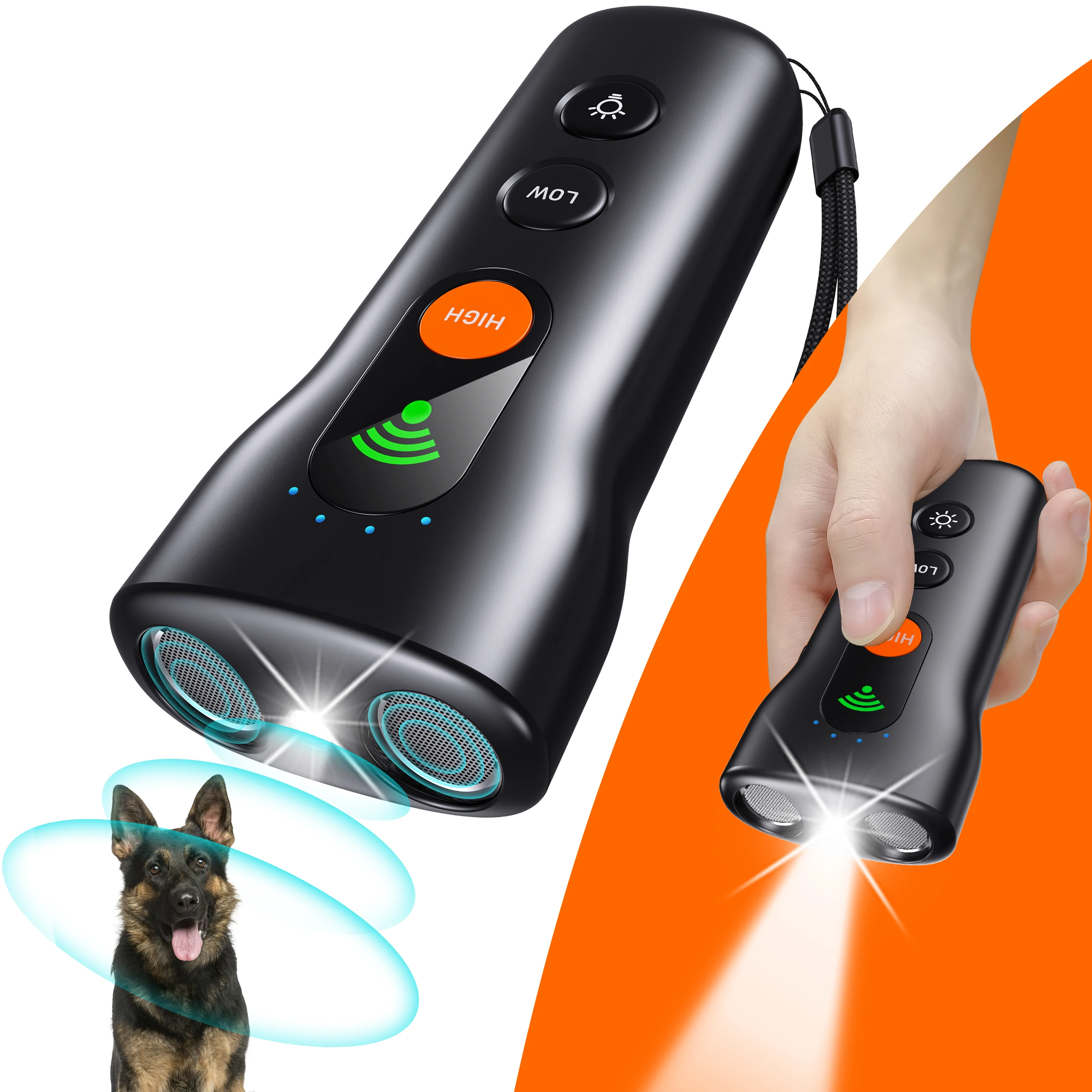 Ultrasonic Dog Repeller Rechargeable Powerful Flashlight Lamp Electric Shocker Self Defense Scare dogs Electro Shock Devices