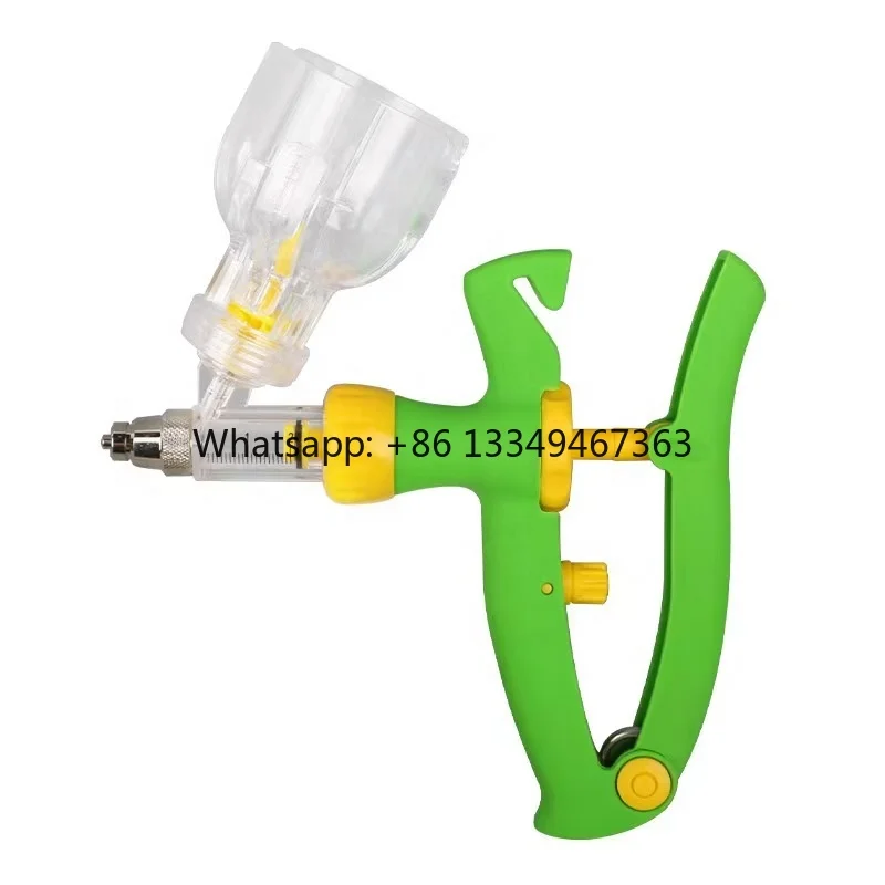 Adjustable 2ml/5ml Veterinary Automatic Continuous Green Gun for Animal Vaccines Green Tool