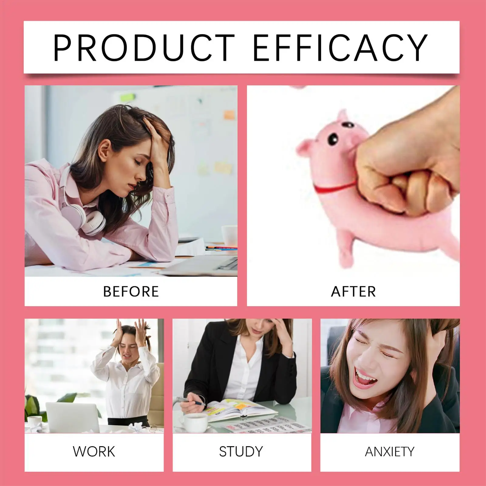 Jouet à presser pour animaux de ferme mignons, conception de cravate rouge en caoutchouc, poupée de pincement, jouets de décompression, cadeau de modèle Animal anti-Stress pour enfants