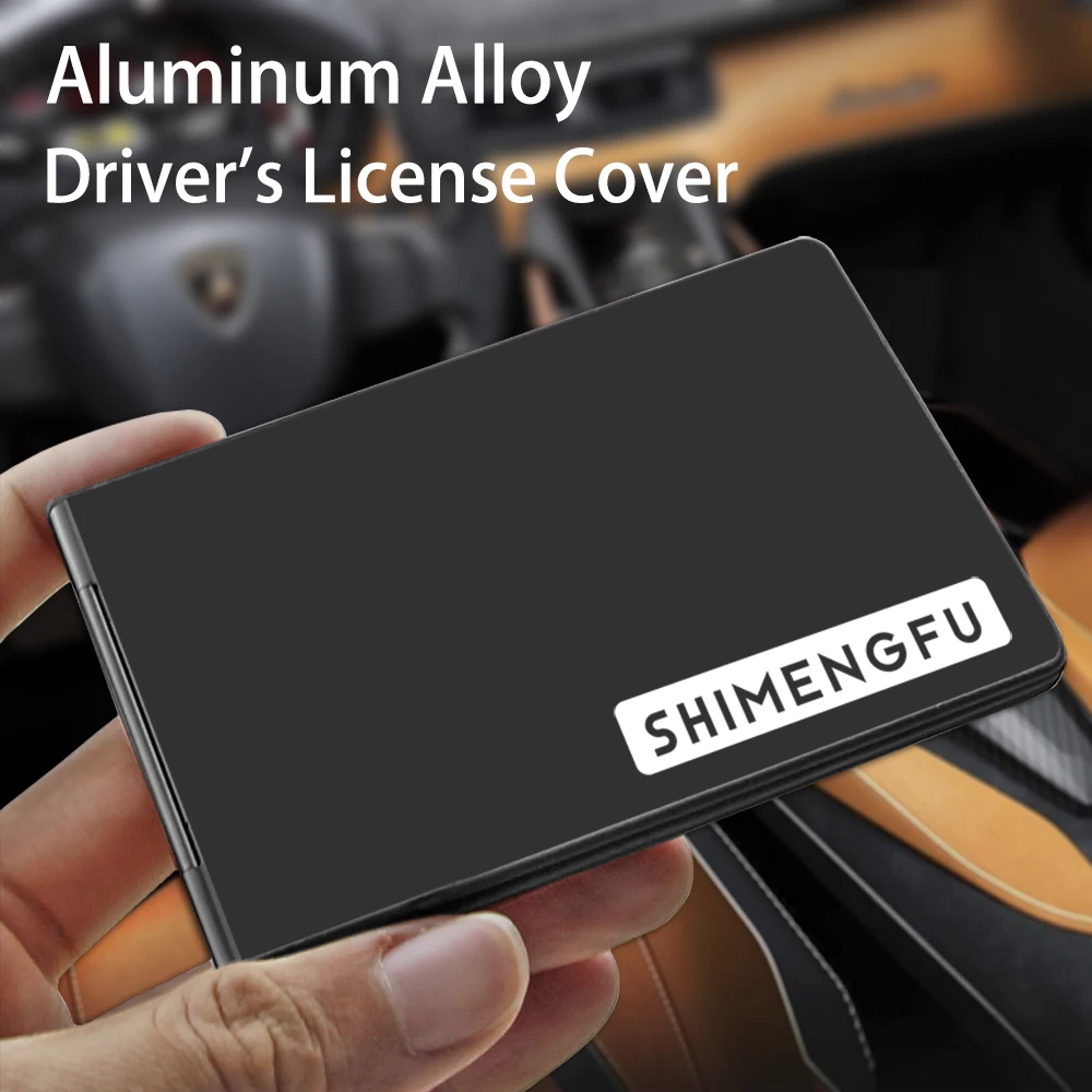 Aluminum Driver License Cover Credit Card Holder ID Card Case Thin Car Driving Document Pass Driver\'s License Box Men Wallet