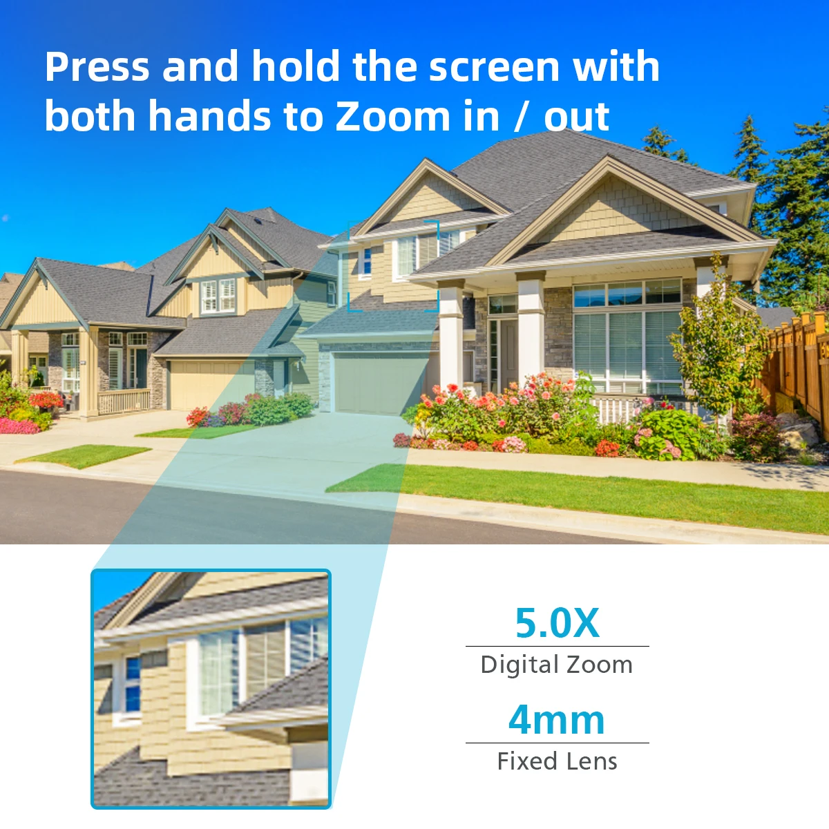 كاميرا iCSee 8MP PTZ Wifi IP خارجية 5X تكبير رقمي AI كشف الإنسان 4MP كاميرا لا سلكية أمن الصوت CCTV واي فاي مراقب #4