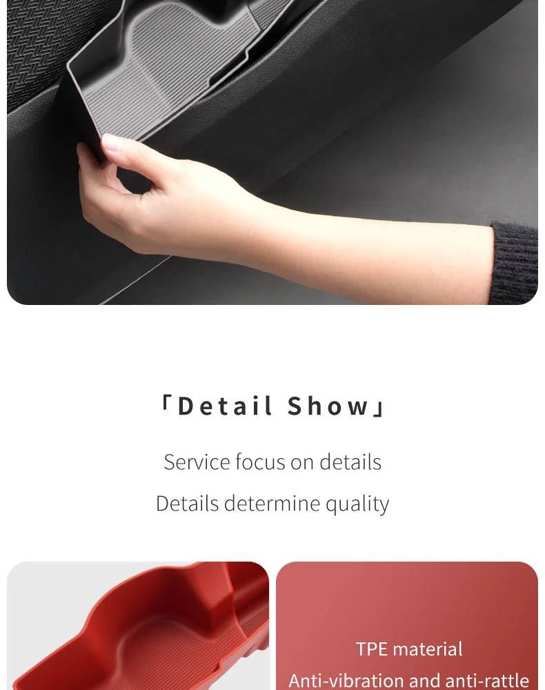 Für BMW X1 U11 2023 2024 Auto Tür Lagerung Box TPE Vorne Hinten Tür Slot Organizer Fach Armlehne Center konsole Box Auto Zubehör – Detail 12