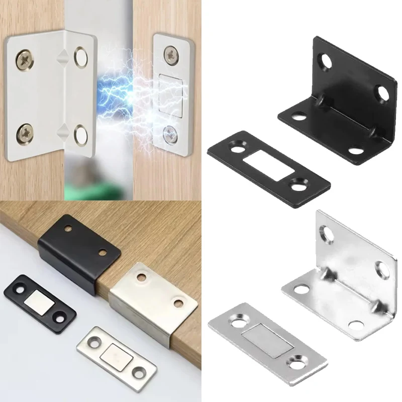 

1-40 шт. регулируемый магнитный замок для шкафа, самоклеящаяся L-образная система выравнивания, защита от детей, дизайн для мебельных дверей