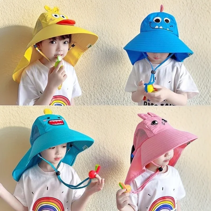 قبعات أطفال الربيع والصيف الأطفال قبعة الحماية من الشمس الأشعة فوق البنفسجية حماية قبعة بحافة الفتيان والفتيات طفل قبعة الشمس الرضع قبعة الشمس 2