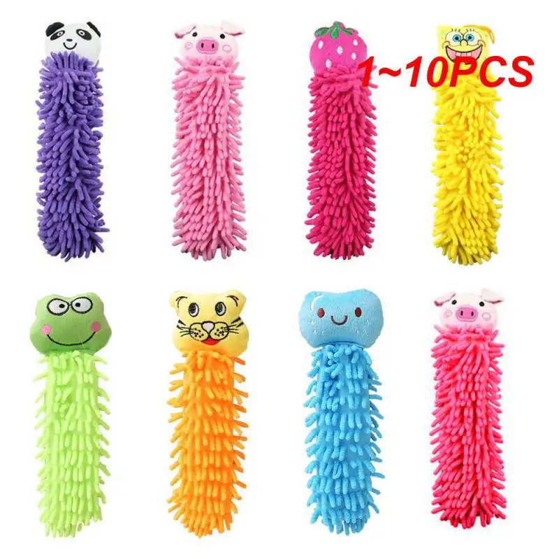 1~10PCS Animal Shaped Towel Family Chenille Fruit Head Design Wall Hanging Washing Drying Hand Towel