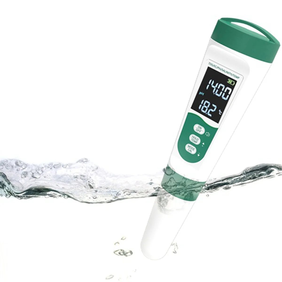 Bolígrafo de prueba de calidad del agua AD41-5-en-1, modelo de voz, medidor de Ph de acidez EC, medidor de salinidad Tds, probador de calidad del agua sin PH