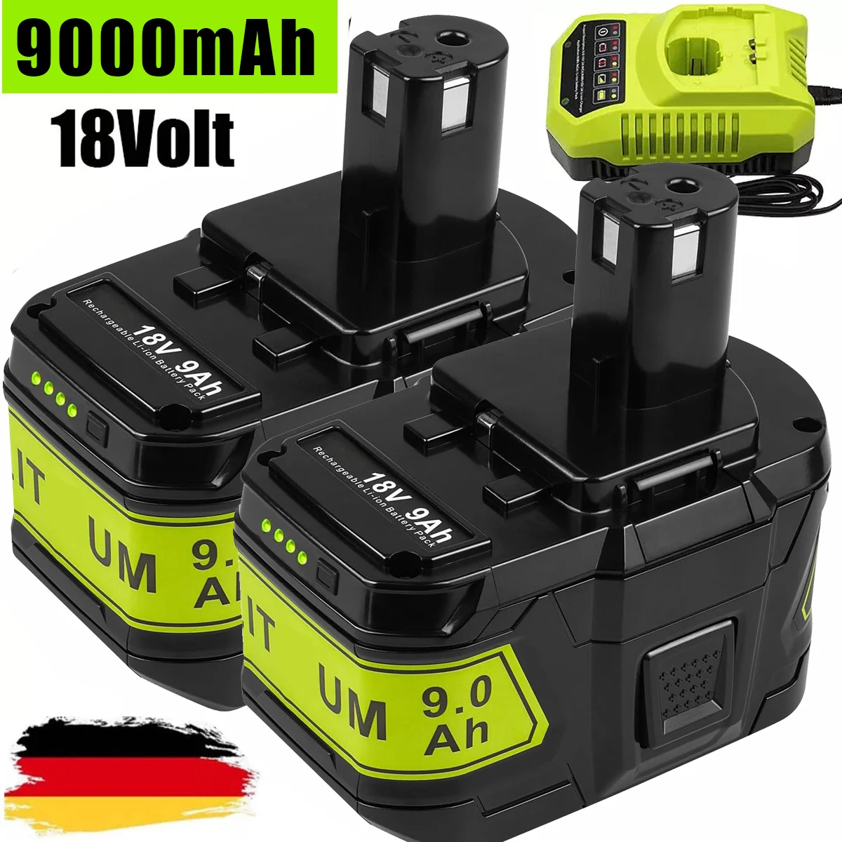 Batterie Li-ion 18V 9000mAh pour outil électrique sans fil RYOBI P108, BPL1820 P109 P106 P105 P104 P103 RB18L50 RB18L40