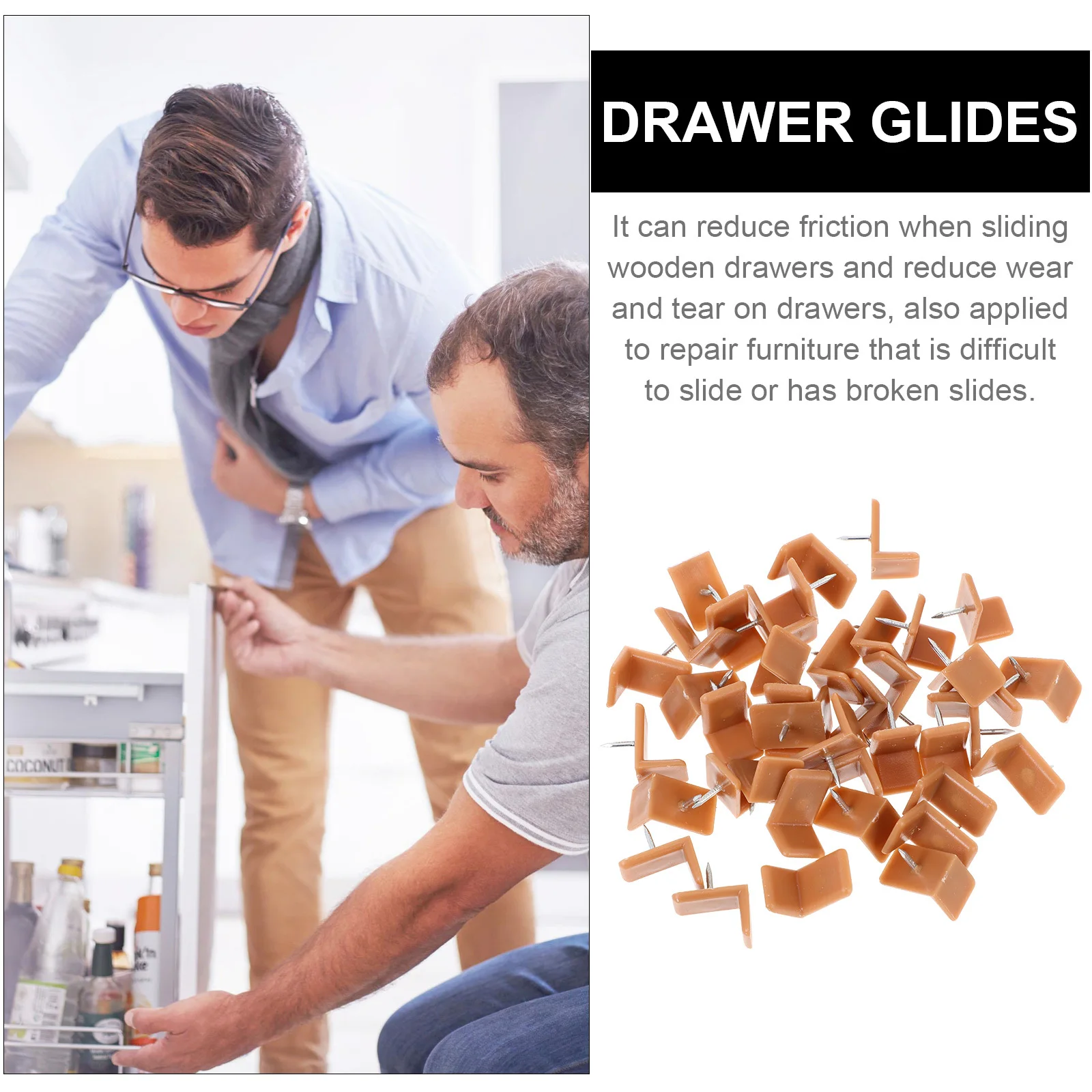 40 قطعة طقم تصليح انزلاقات الأدراج L على شكل أدلة بلاستيكية توقف لخزانات الملابس تك في إصلاح الشريحة الأجهزة #2