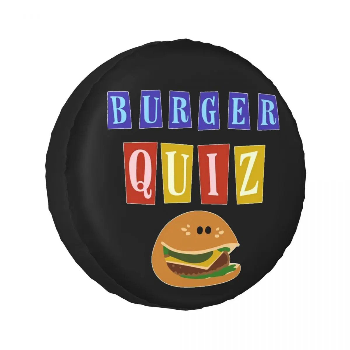 

Custom Burger Quizz New Logo Spare Tire Cover for Jeep SUV RV 4WD Trailer 4x4 Wheel Protector Covers 14" 15" 16" 17" Inch