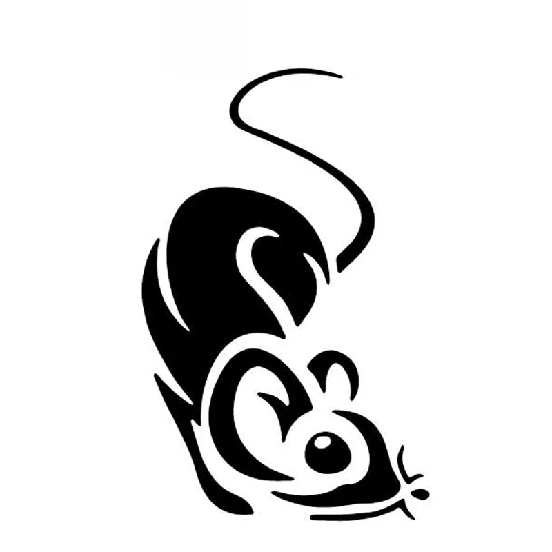 

Creative Cartoon Mouse Animal High Quality Car Stickers Personality Pvc Car Window Waterproof Decals Black/white, 16cm*10cm