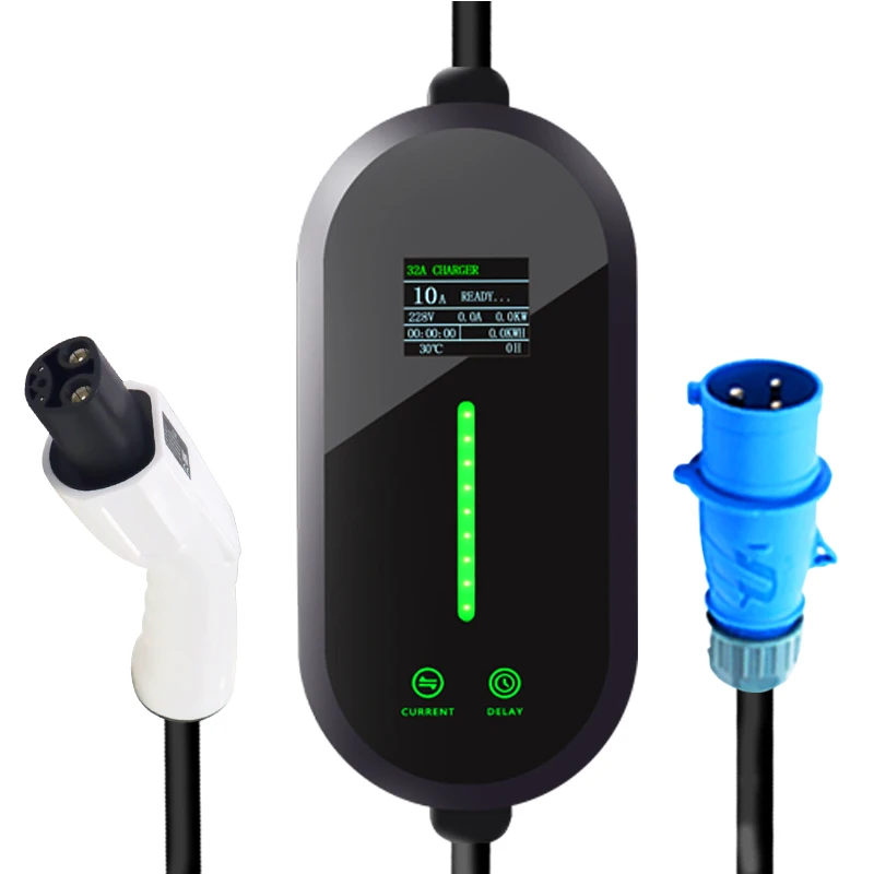 Cargador portátil EV de 3,5 kW, Wallbox para Tesla Model 3/X/Y/S, cargador de coche eléctrico de 7KW, Cable de carga rápida NACS de 5m